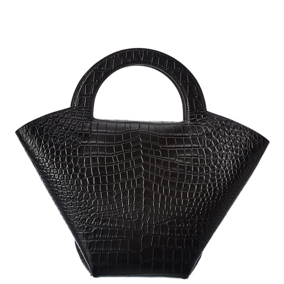Bottega Veneta Skypper Croc Embossed Leather Tote - Picture 2 of 10